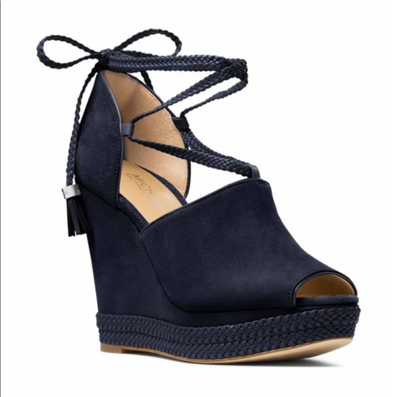 navy canvas wedges
